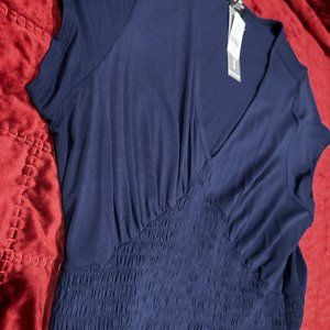 Navy Blue lightweight ruched dress